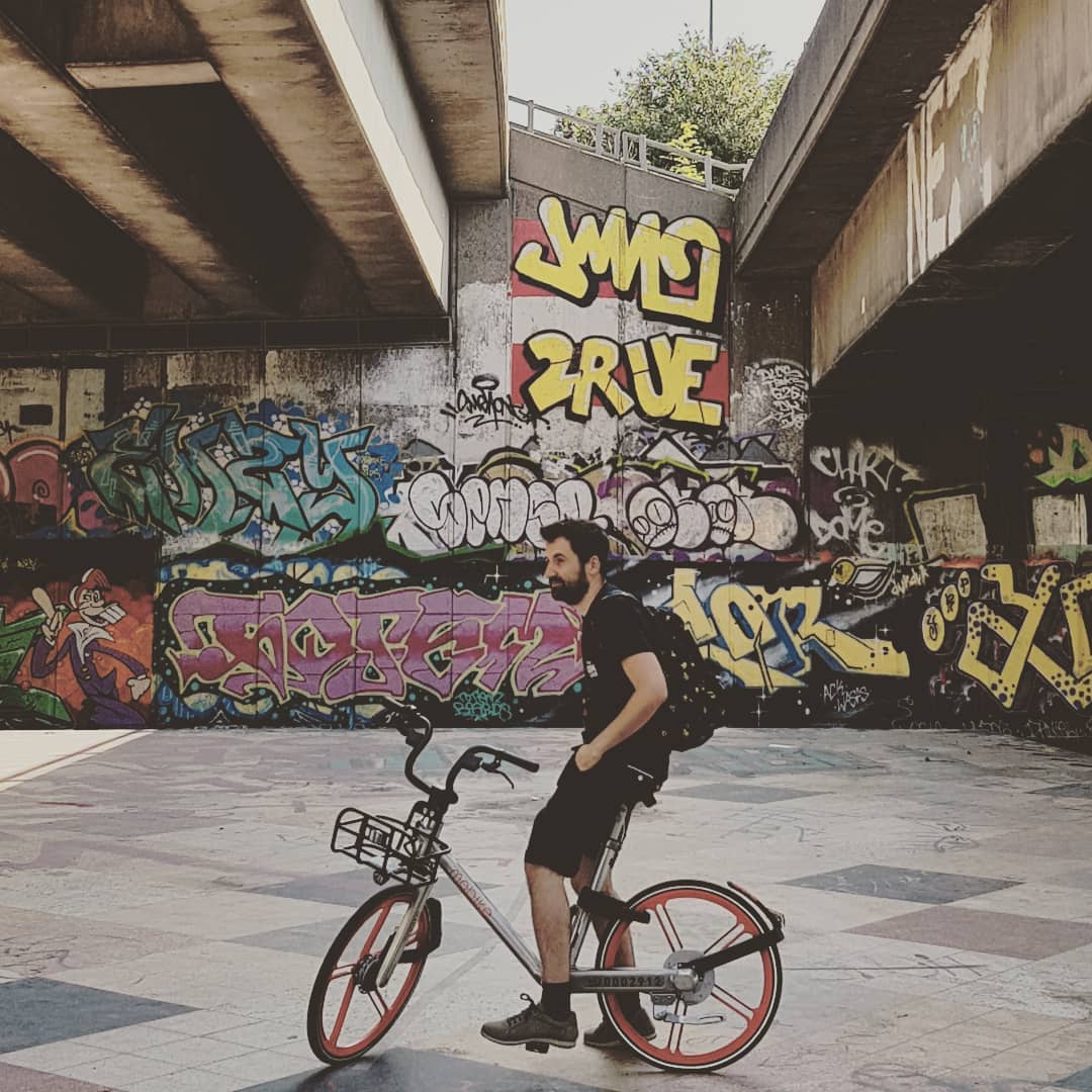 Picture of a pokemon Trainer on a bike